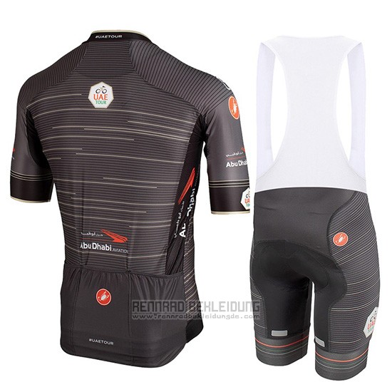 2019 Fahrradbekleidung Castelli Uae Tour Grau Trikot Kurzarm und Overall